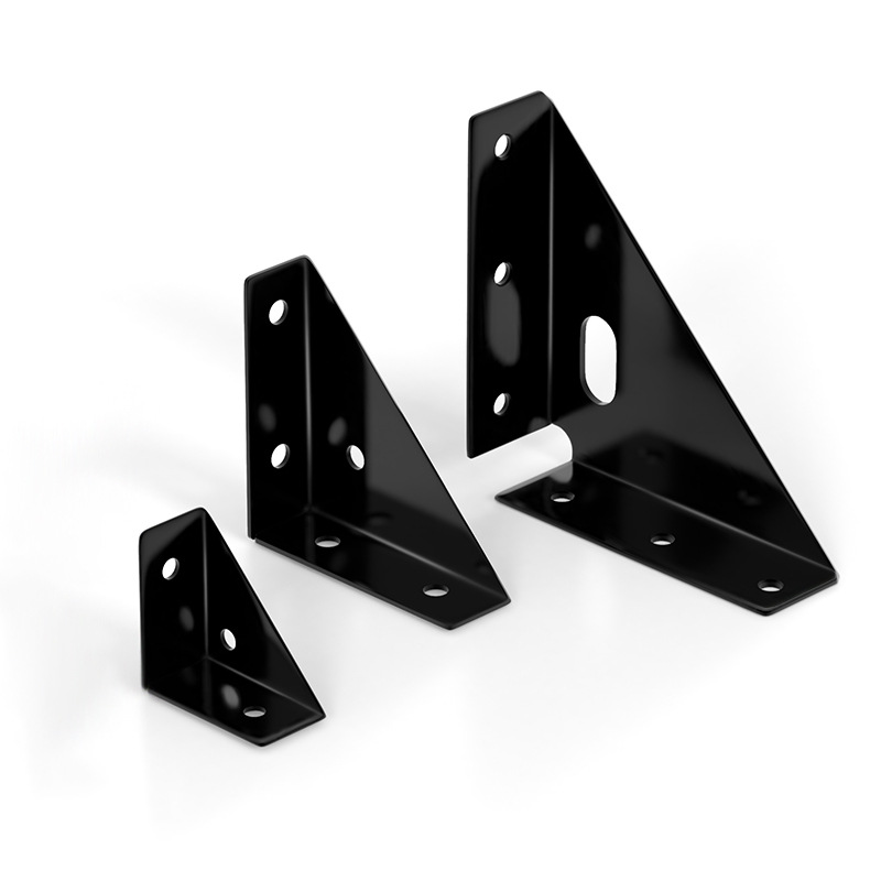 Thickened three-sided corner code fixed 90-degree right-angle bracket, Angle iron cabinet hanging code, bed corner code reinforcement magic tool accessory Item Picture