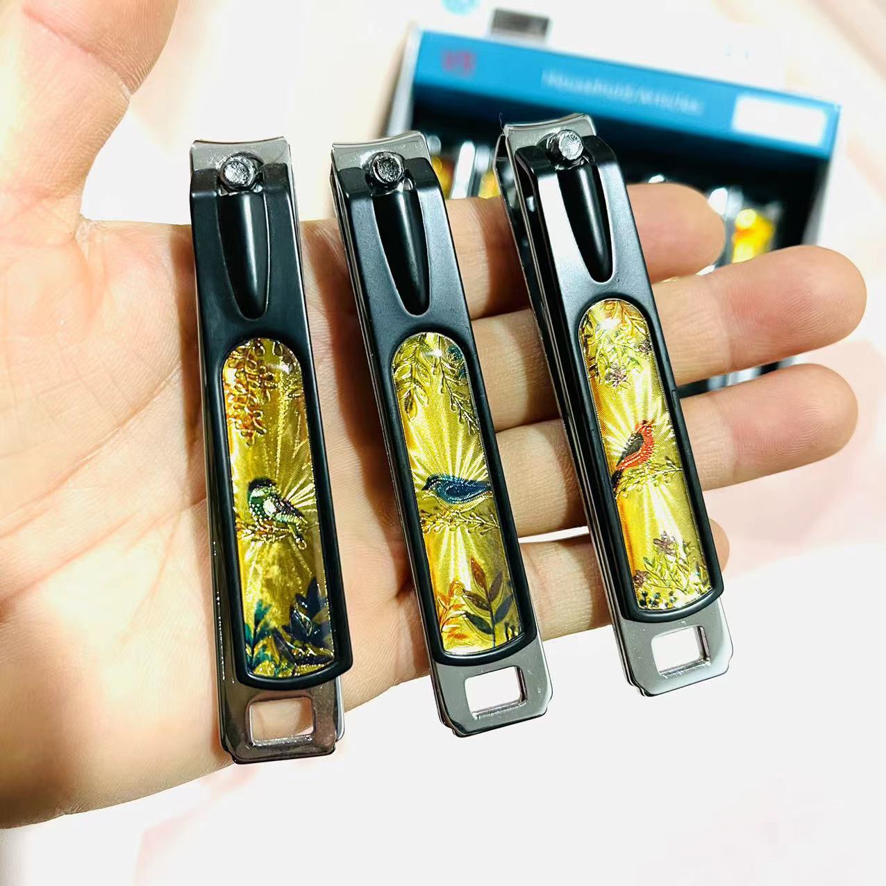 【 Office 】VT801-4D nail clippers 12 per box, 600 per piece. VT801-4D box flat nail clippers with file trimming knives, adult home flat nail clippers for manicure, 2 yuan details Picture