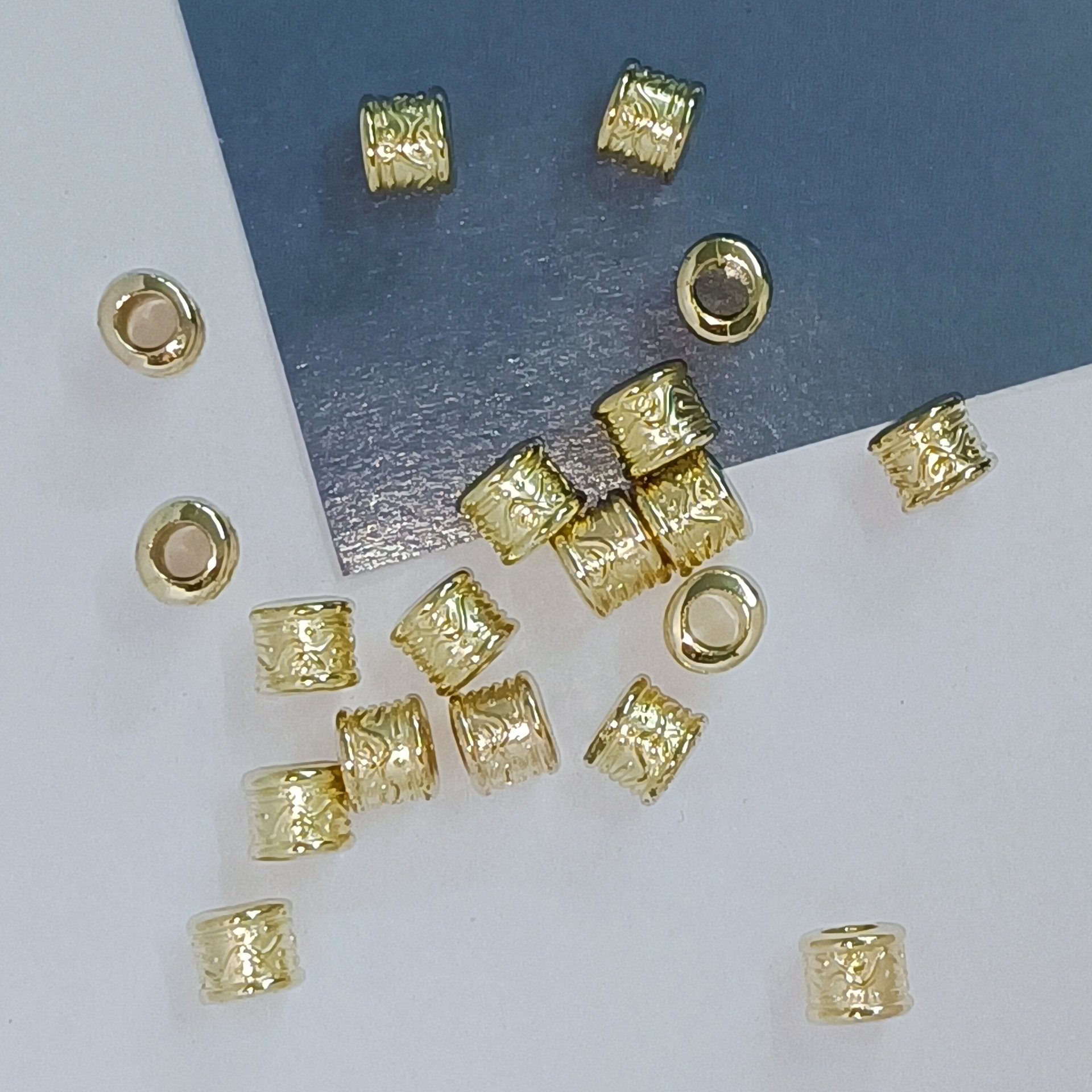 Panjiadora Ccb Large Hole Bucket Bead Bead Barrier Bead Handmade Diy Beaded Bracelet Accessory White K Kc Uv Bead 750 details Picture