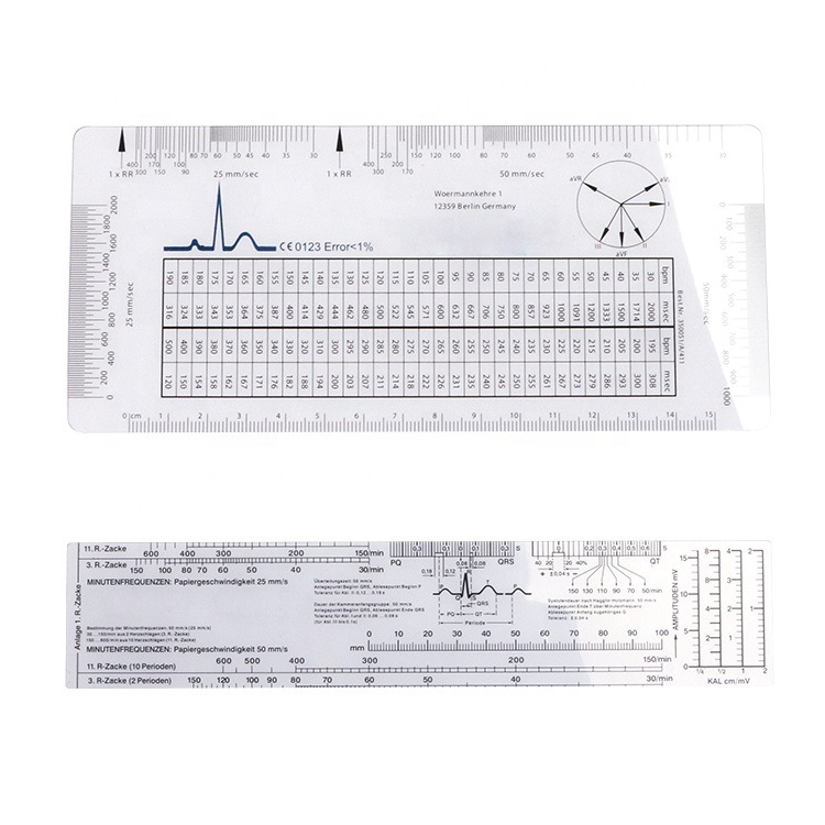 Specialized medical rulers for export, electrocardiogram rulers, heart rate rulers, transparent multi-functional medical rulers for hospitals and clinics, goniometers details Picture