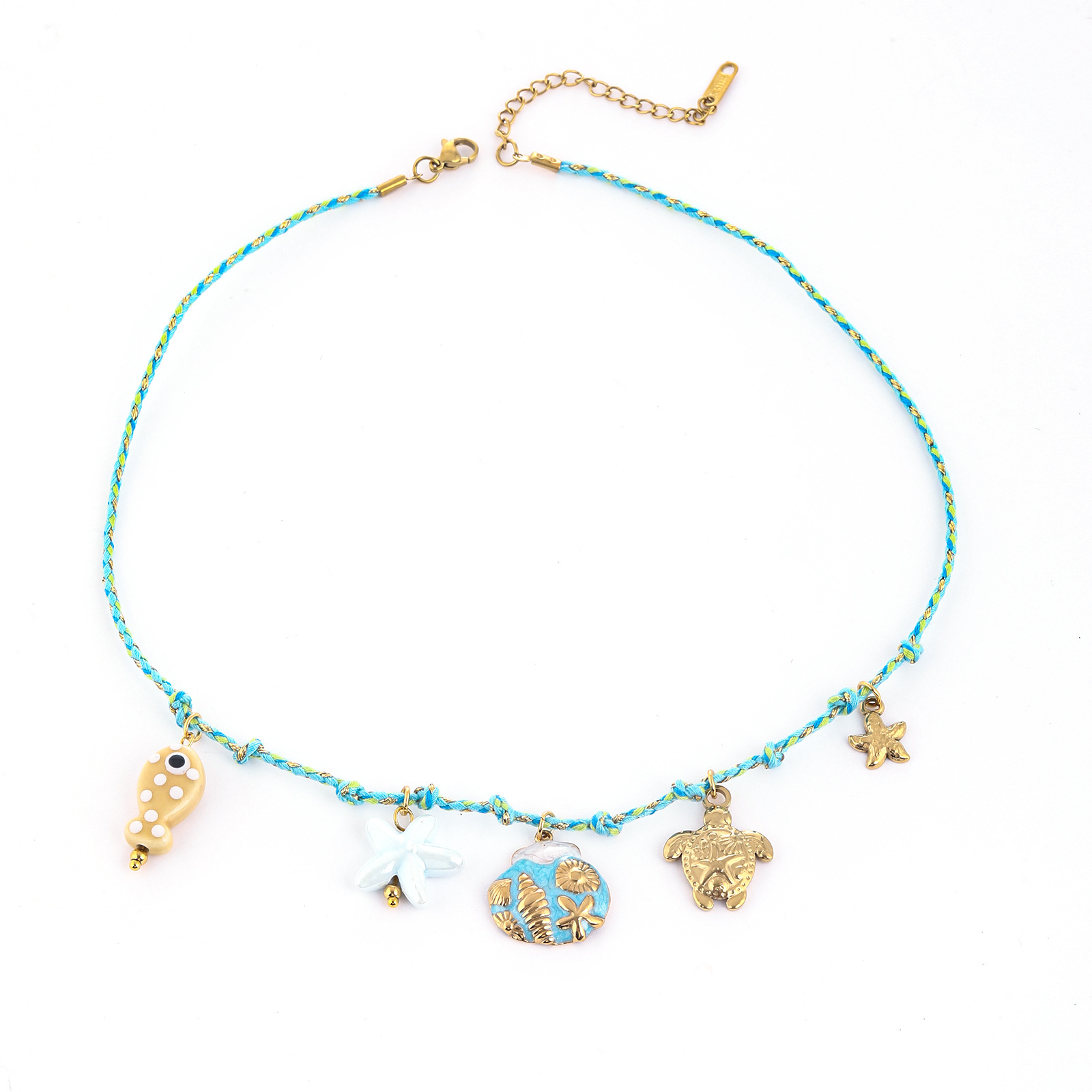 New ocean-woven necklaces for women, fashionable and high-end stainless steel jewelry, and colorful shell pendants are available from the manufacturer Item Picture