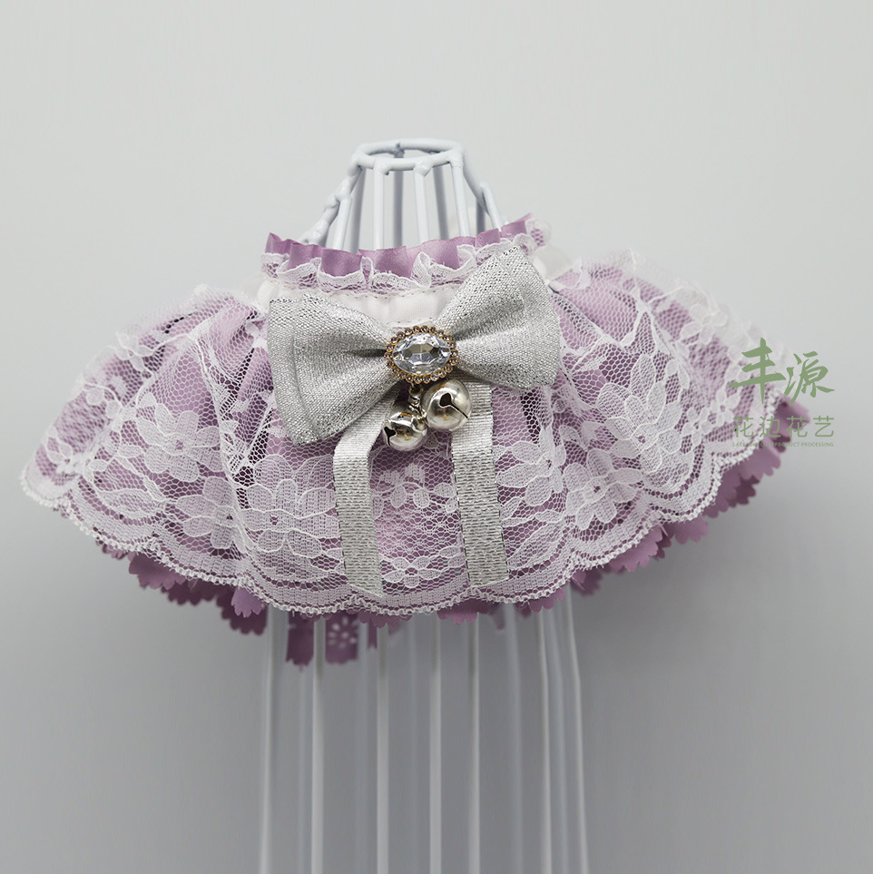 Factory Direct Sales Pink Pet Bow Princess Wind Green Bib Cat Dog Clothing Pet Accessories Clothing Specification drawing