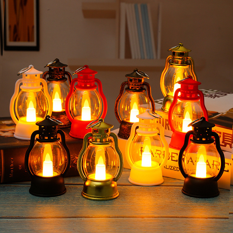 mini oil lamp, led electronic candle lamp, retro horse lantern ornament Specification image