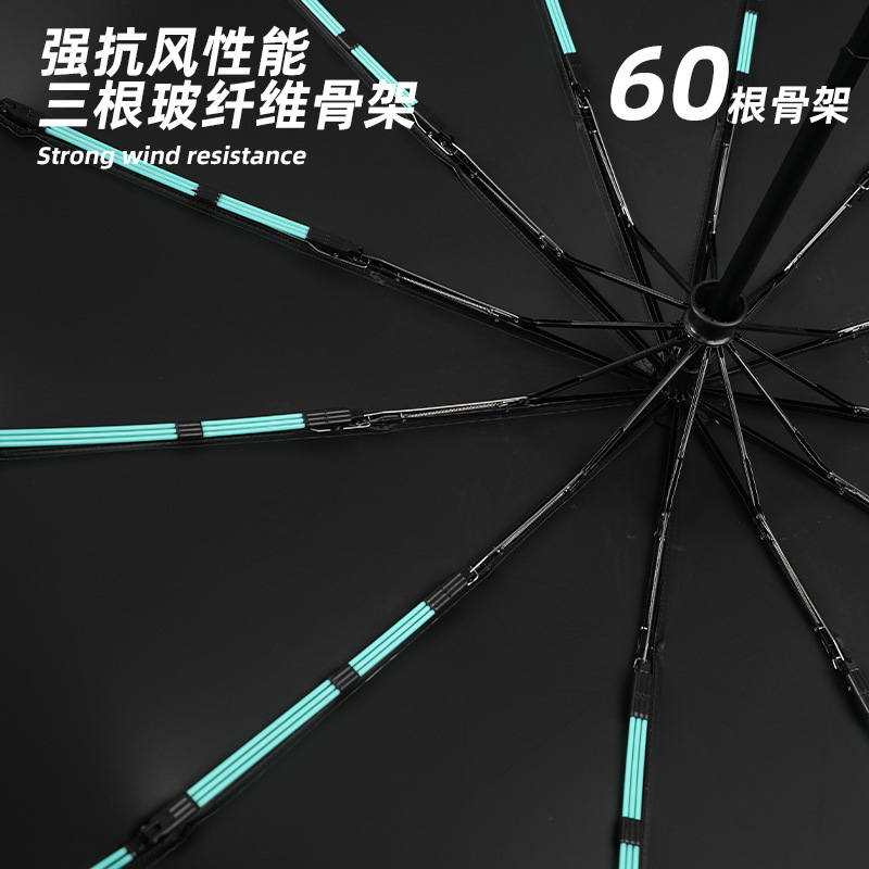 60-bone umbrella, automatic large sun protection, UV protection, sunshade, women's all-weather sun umbrella, folding umbrella details Picture