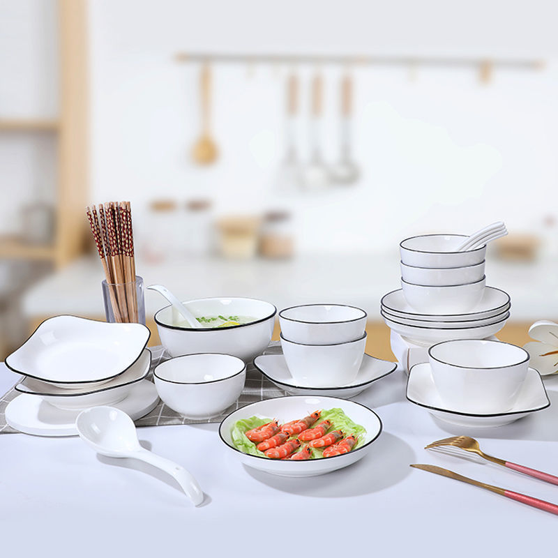 碗盘子批发/地摊日式碗碟套装/陶瓷碗筷盘子/家用餐具/吃饭碗/小汤碗/印花陶瓷碗盘/柚下彩陶瓷碗盘/烤花陶瓷碗盘/批发波西米亚细节图