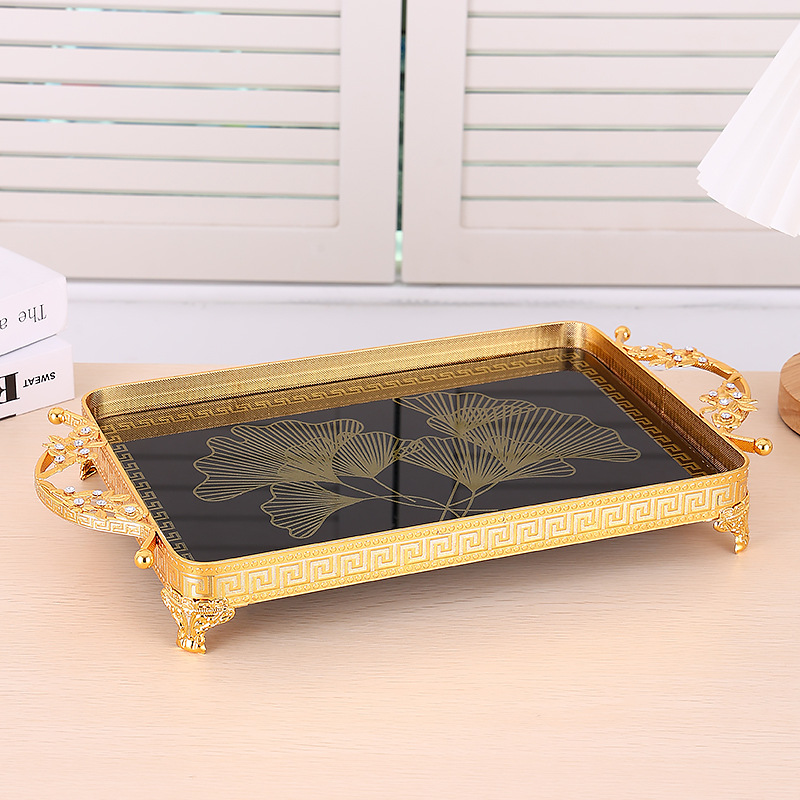 European Iron Art High-Grade Fruit Tray Home Living Room Coffee Table Candy Snacks Nuts Placed Tray Cake Dessert Table