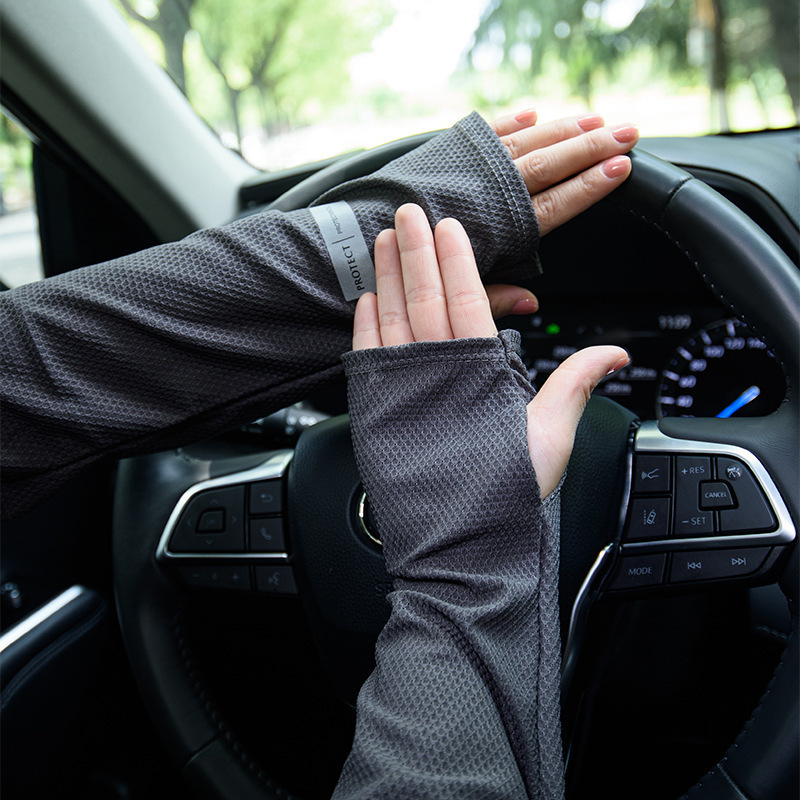 Reflective Cursor - Summer driving outdoor UV protection thin ice silk loose large-sized Internet celebrity armband guard Specification image