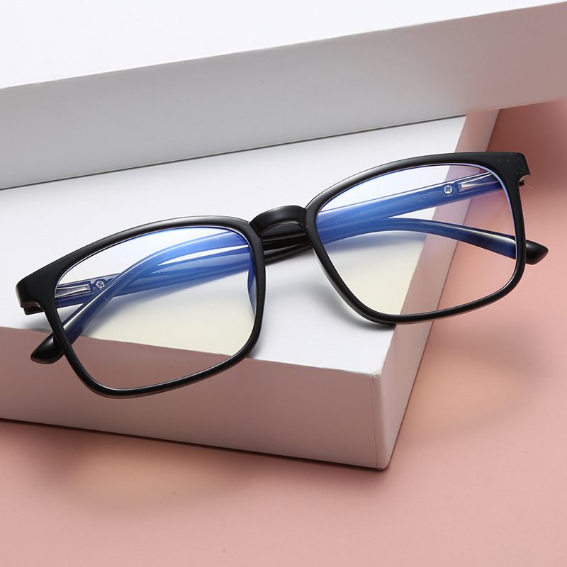新款方形复古防蓝光眼镜男TR90大镜框近视框架商务抖音网红平光镜