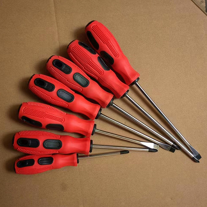 Manufacturers Directly Supply The Brand Red And Black Two-Color Massage Handle Cross Fixed With Magnetic Metric Screwdriver
