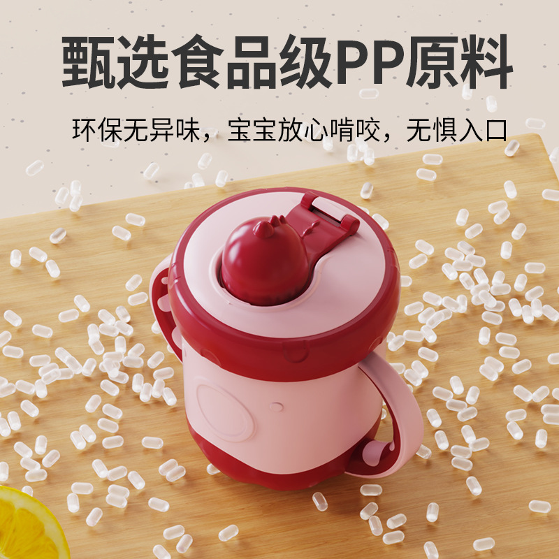 Jiayi Beibi children's stainless steel milk cup, graduated cup, shockproof school drinking cup, milk drinking cup, double-layer water cup, suction nozzle details Picture