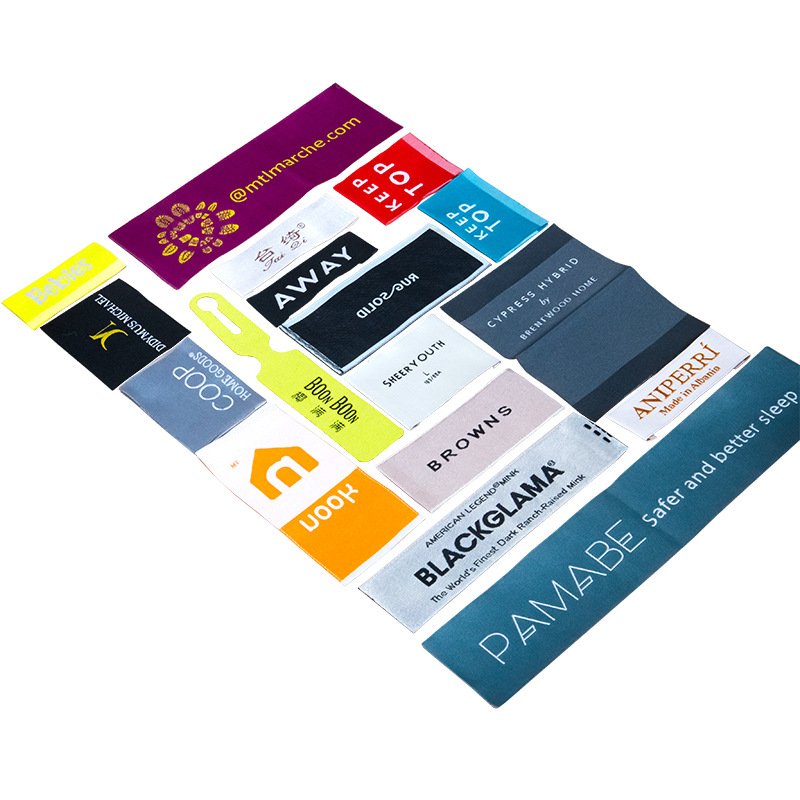 Clothing woven labels, collar labels, fabric labels, home textile labels, high-density woven labels, logo trademarks, laundry labels, size labels Item Picture