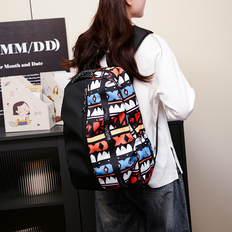 Chengko hombre y mujer mismo estilo mochila nueva moda patchwork deportes al aire libre viaje fitness mochila bolsa de computadora Specification image