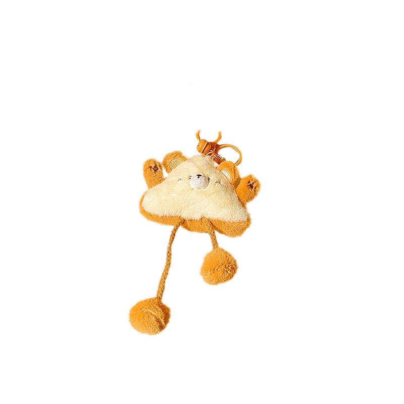 Little Bear Bread House Mirror-style, cute, plush, exquisite car key chain, bag and small pendant wholesale Item Picture
