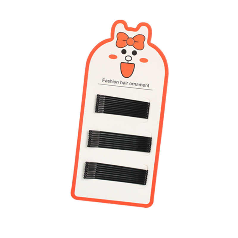 Korean Version Of Steel Wire Black Steel Clip A Word Can Not Drop Paint Bangs Clip Green Card Hair Card 2510 Yuan Shop Source Tray Hairpin Specification drawing