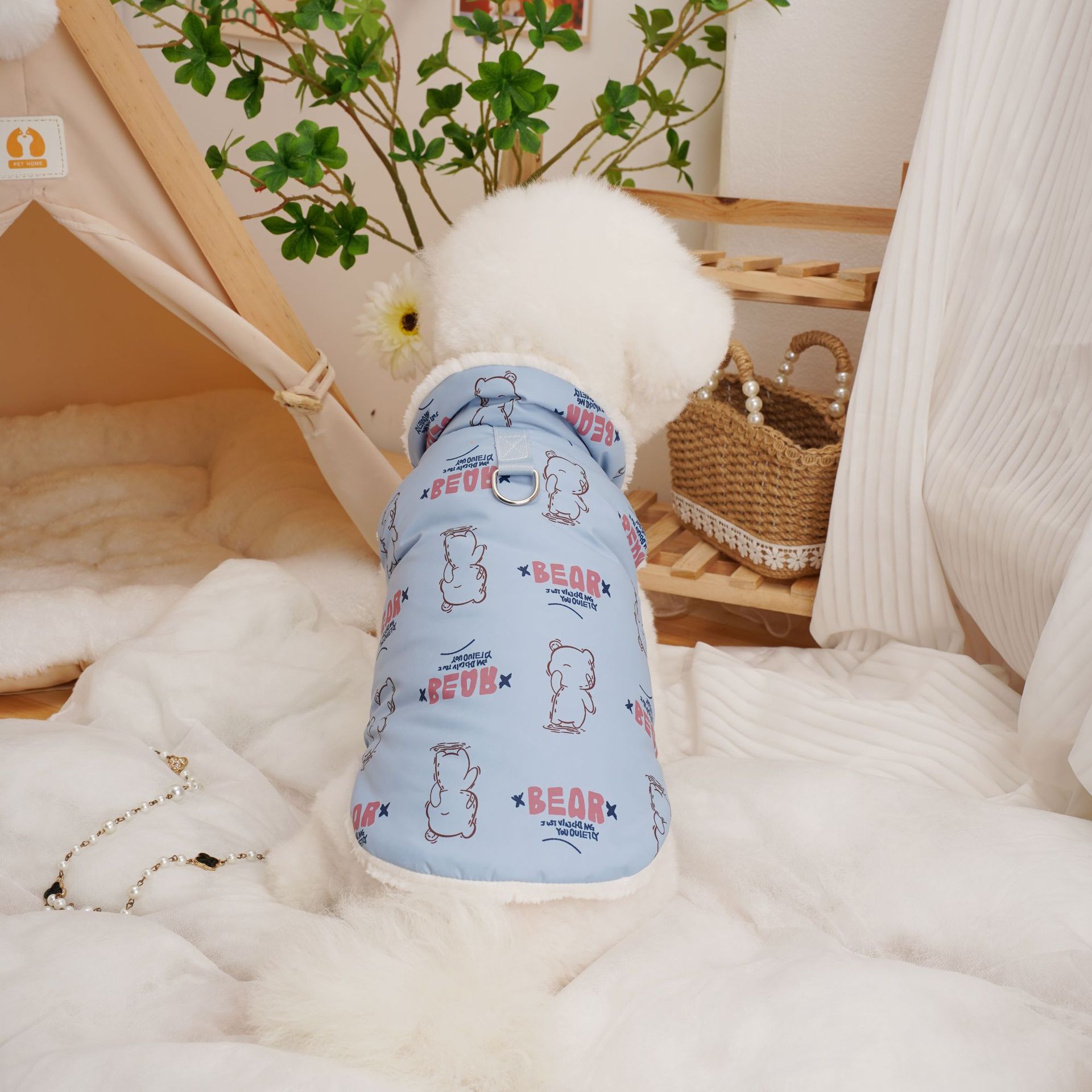 Gato cachorros ropa para perros ropa para mascotas otoño invierno chaqueta de algodón engrosado teddy by bear small dog venta caliente details Picture