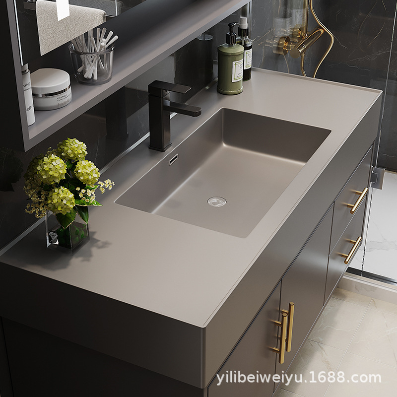 Manufacturers Direct Bathroom Cabinet Combination Simple Solid Wood One Basin Face Wash Basin Toilet Washing Table Bathroom Application Scenario