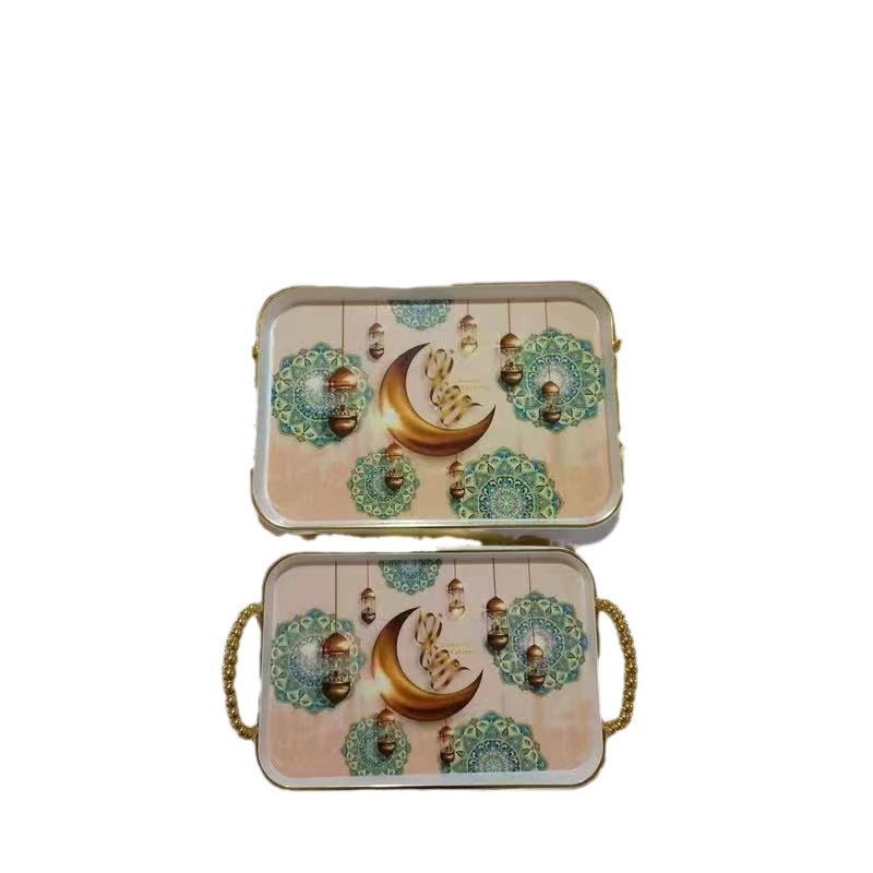 Double-ear multi-color pasta plate tableware, home fruit tray, light luxury fruit plate Item Picture