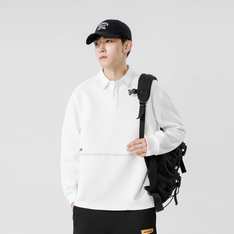 高级定制polo衫/定制灰色polo衫/印刷定制Polo衫/中年装男修身韩版/polo衫纯棉产品图