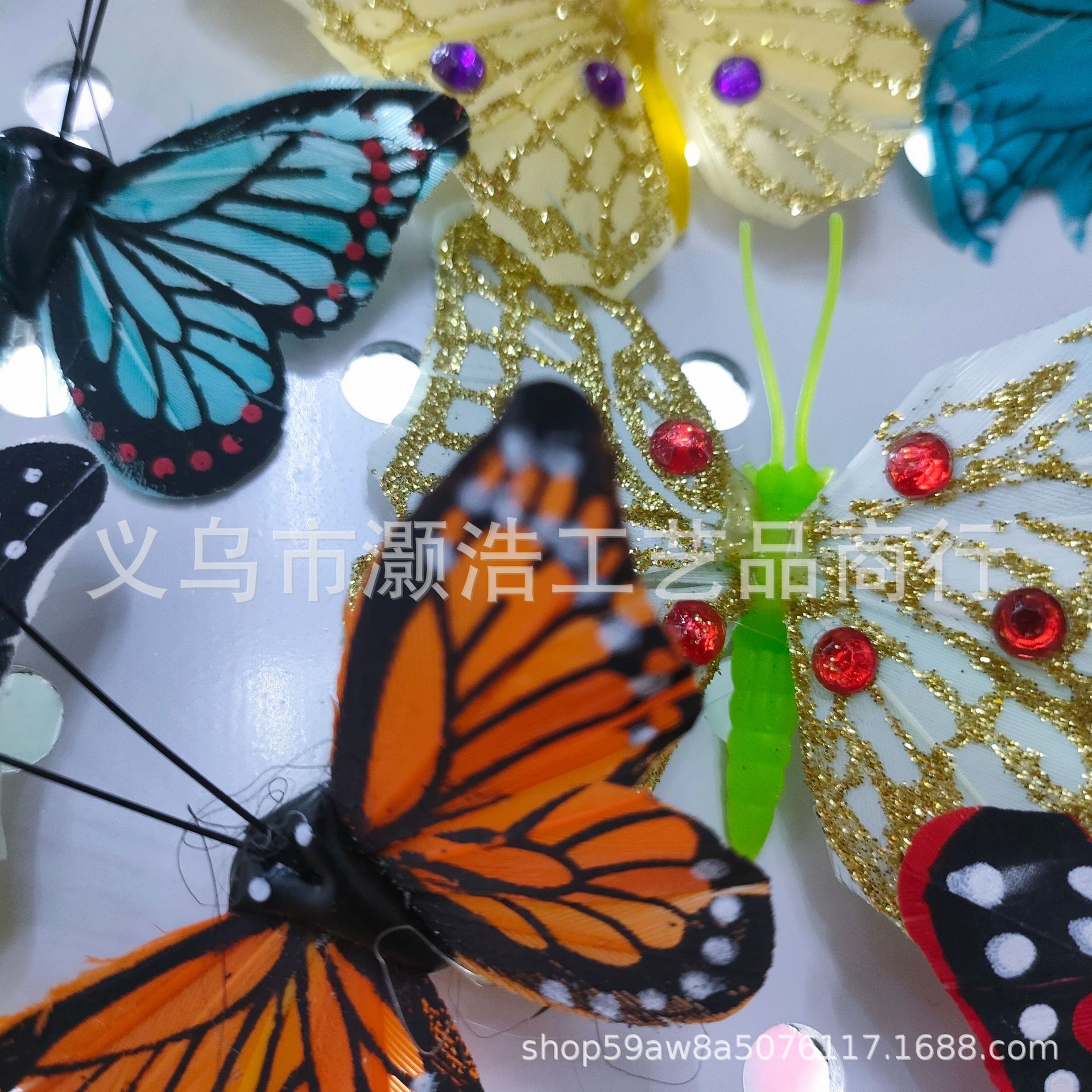 Simulation Butterfly Three-Dimensional Decoration/Real Feather Butterfly/Simulation Color Butterfly/Feather Butterfly Accessories/Decoration