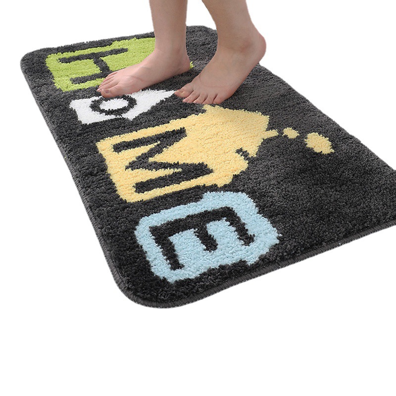 Cartoon Living Room Fluffy Floor Mat Toilet Absorbent Bathroom Stool Non-Slip Mat Entry Home Bedroom Floor Mat Carpet Item Picture