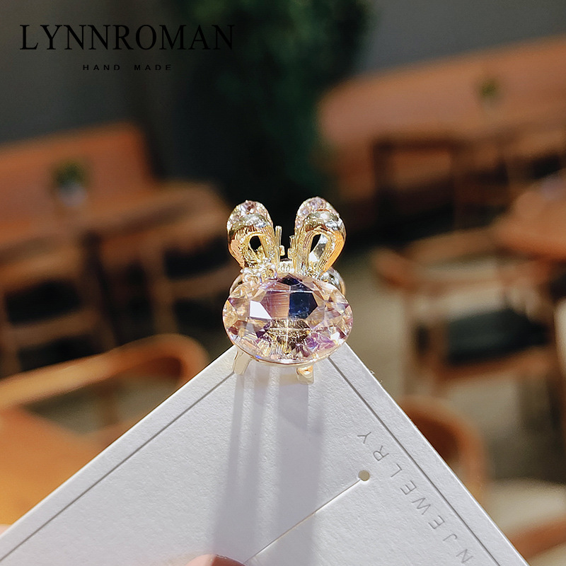 Korean-style cute rabbit hair clips, small imitation crystal bangs clips, top clips, hair clips, hair clips and headwear Application Scenario