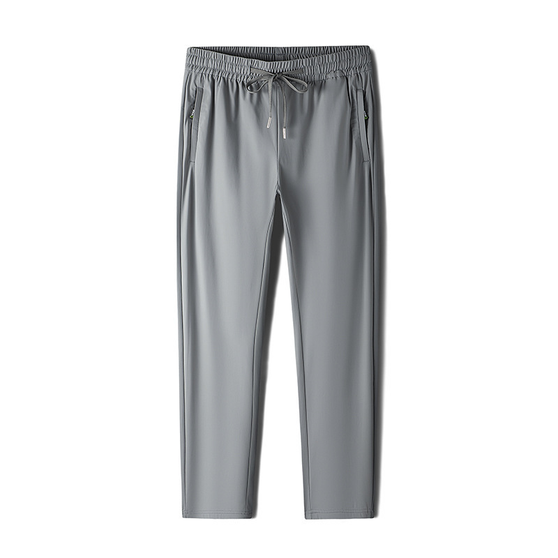 Spring men's trousers: Casual and versatile, made of elastic and smooth fabric, fashionable pants that do not require ironing, suitable for daily outings and outdoor wear Item Picture