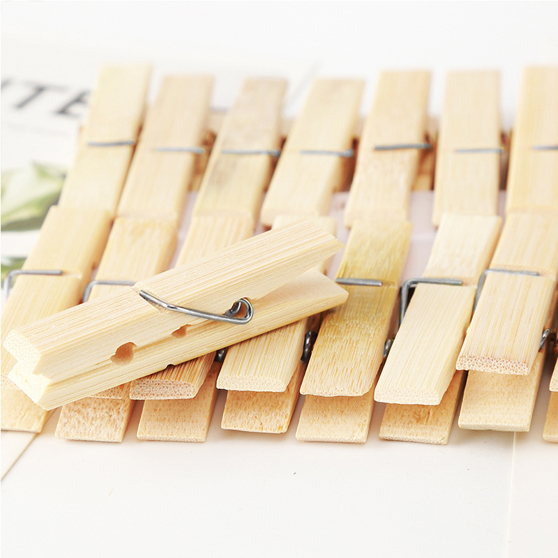 20 Sets Of Household Bamboo Clips For Drying Clothes And Socks Bamboo Clips Multi-Functional Clothes And Socks Bamboo Clips Bamboo Clothespin details Picture