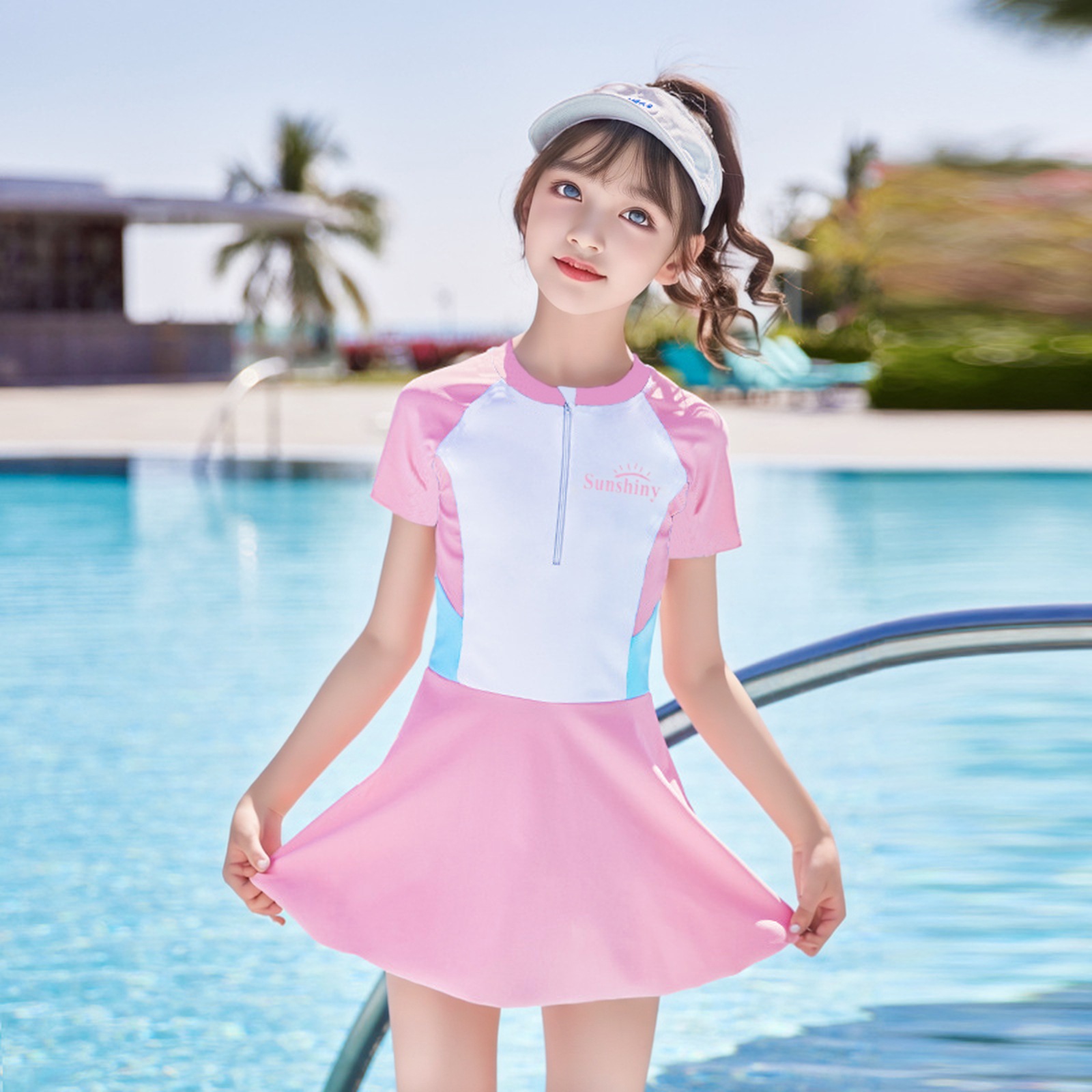 Children's swimsuits for girls, small, medium and large, summer 2025 new style girls' princess dress one-piece professional swimming suit details Picture