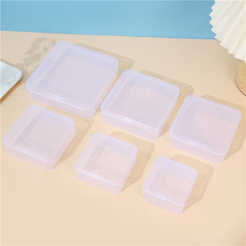 Square Transparent Plastic Box Square Rectangular Spare Parts Storage Box Jewelry Fishing Gear Soap Flower Packaging Box Specification drawing