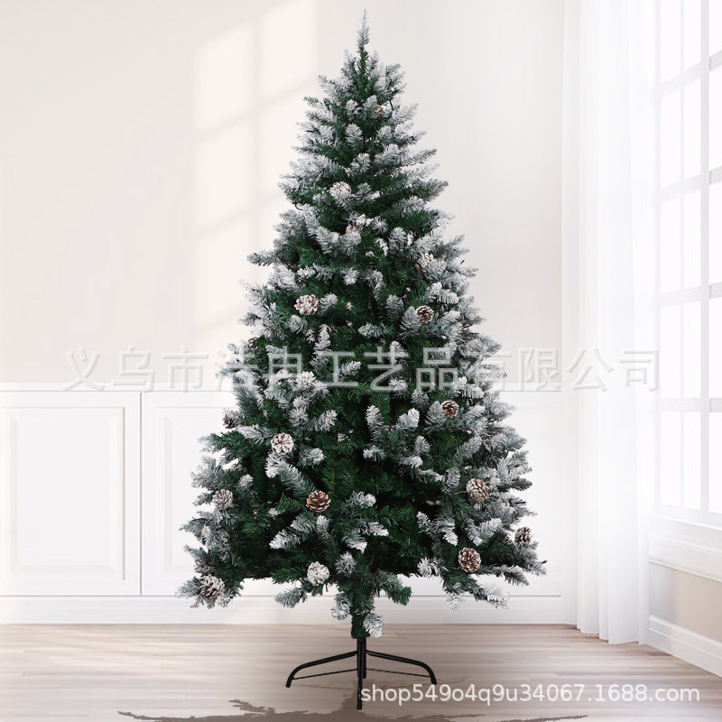 Christmas Tree 1.8M Pvc Red Pine Cone Spray White Christmas Mixed Tree Amazon Cross-Border Lighting Customization details Picture