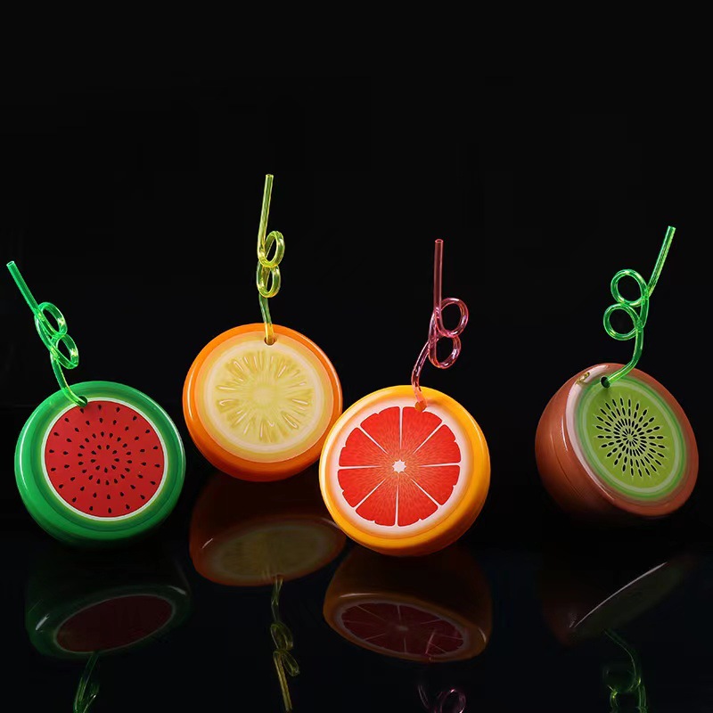 厂家批发创意水果西瓜橙子猕猴桃造型一次性果汁饮料奶茶景区杯子详情图3