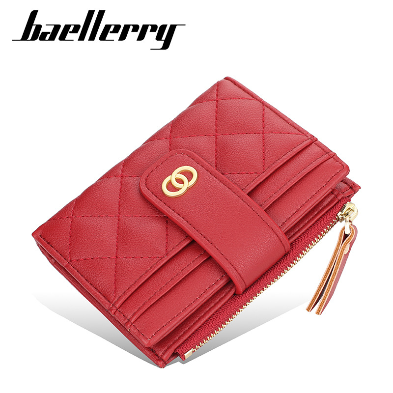 baellerry2021新款钱包女士短款韩版多卡位压花零钱包时尚小卡包详情图1