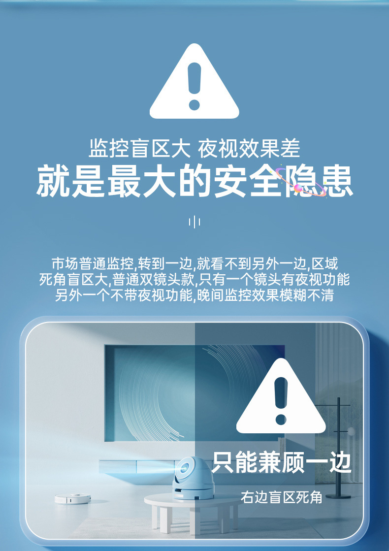 Wireless wifi dual-eye robot dog camera, 2-megapixel motion detection night vision surveillance camera pic 7