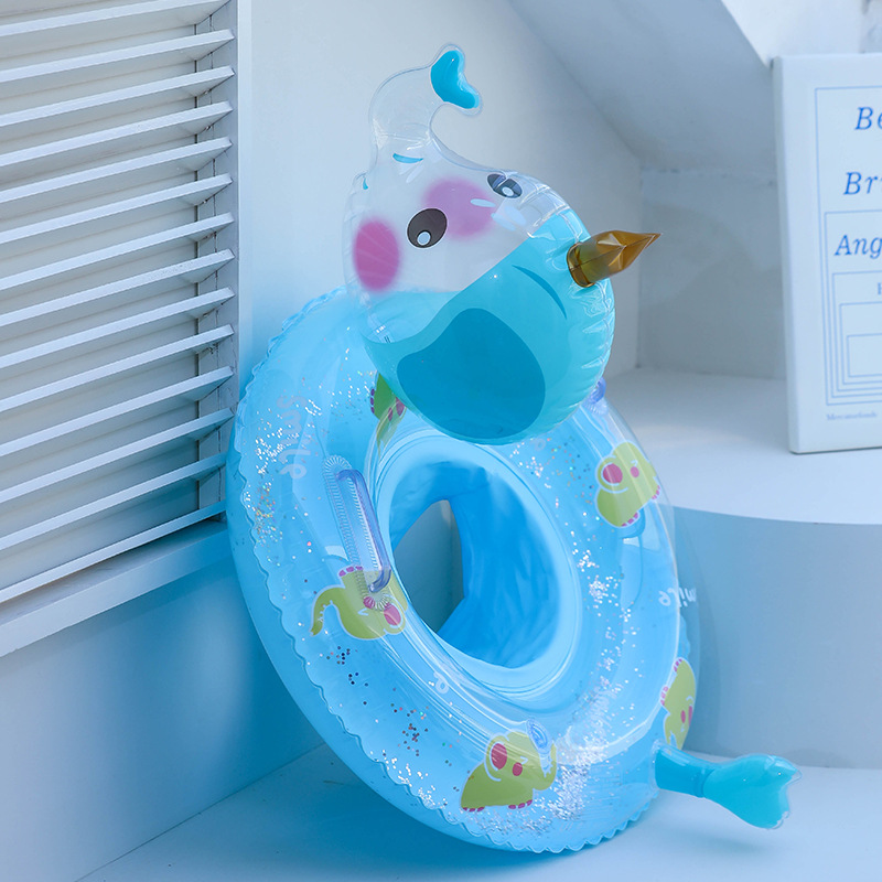 Three-Dimensional Cartoon Model Children's Seat Ring Sequins Printed Swimming Ring Swimming Children Baby Inflatable Underarm Ring Wholesale details Picture