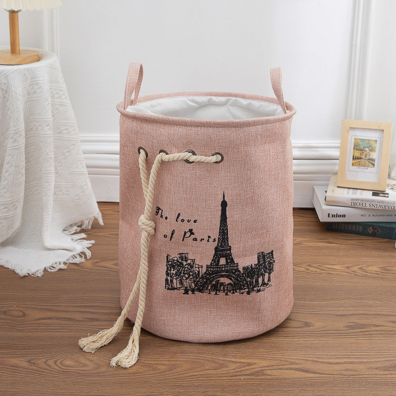 Eva Thick Printed Cotton Rope Double Storage Bucket Storage Basket Laundry Basket Storage Bucket Folding Dirty Clothes Basket Cloth New details Picture