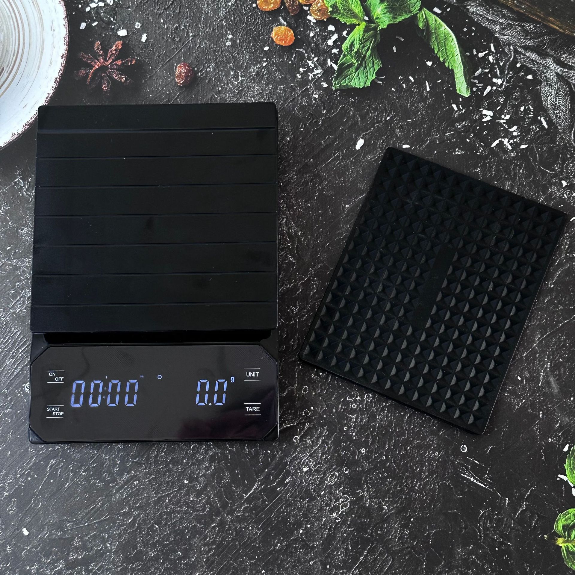 意式手持咖啡秤多功能计时电子称高精度家用厨房秤智能LED隐屏秤
