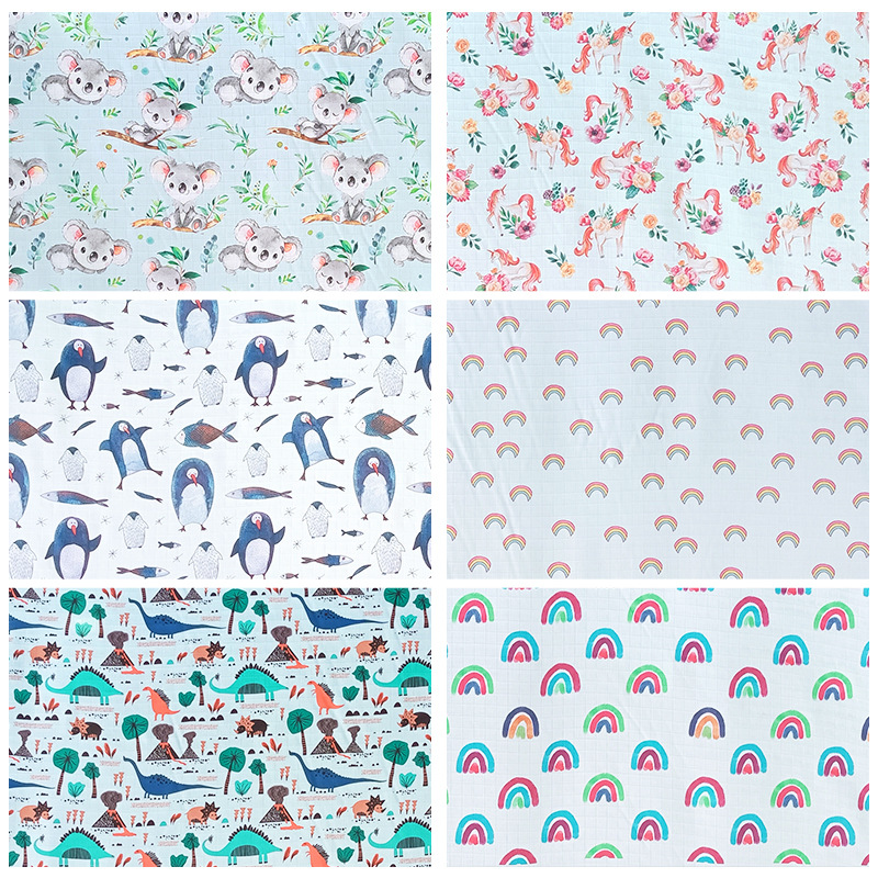 豹纹印花牛仔布料/色丁印花面料/数码印/布料面料/印花布匹细节图