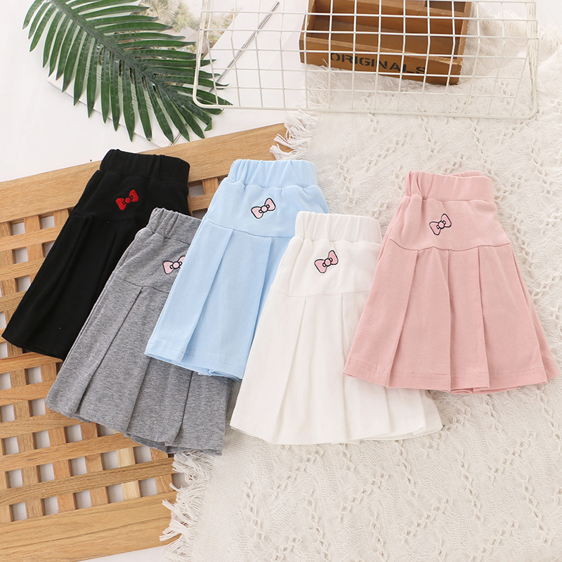 2021 Children's Summer New Girls' Pleated Skirt Skirt Jk Skirt Anti-Naked Culottes Cross-Border Foreign Trade A Hair details Picture