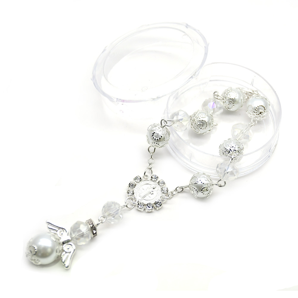 Cross-border e-commerce foreign trade Angel Crystal Sparkling Diamond Rosine bracelet, Cross bracelet, wristband, Saint Benedict Prayer beads Application Scenario
