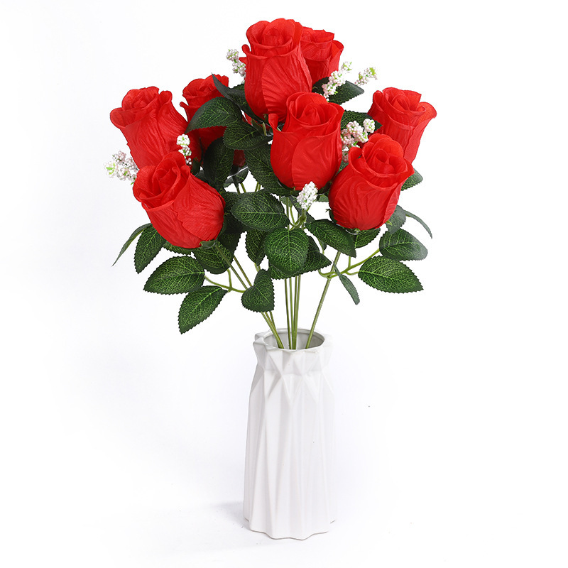 Factory direct sales, cheap and elegant flowers, artificial rose buds, artificial roses, decorative flower arrangements, flower ornaments