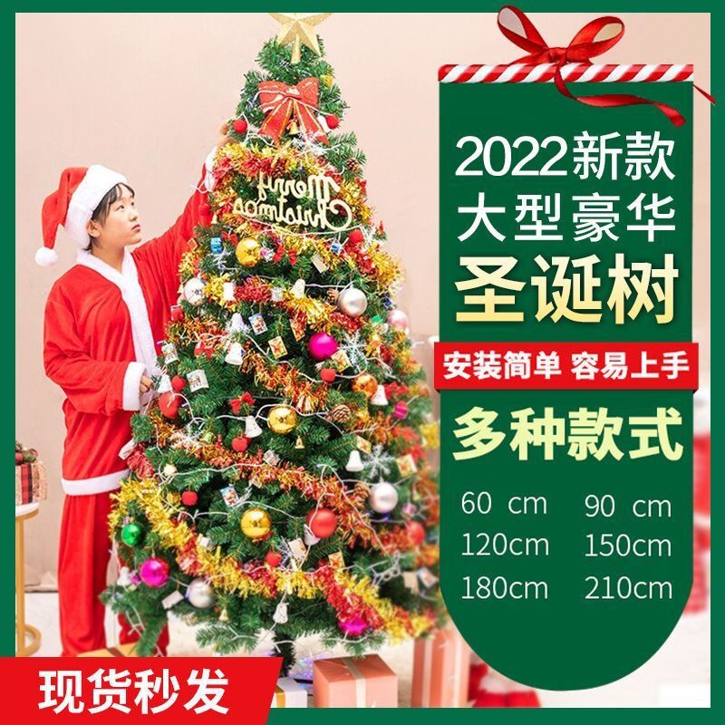 New Encryption Christmas Tree Package 1.5M 1.8/2.1M Shopping Mall Home Christmas Tree Set Family With Light Tree details Picture