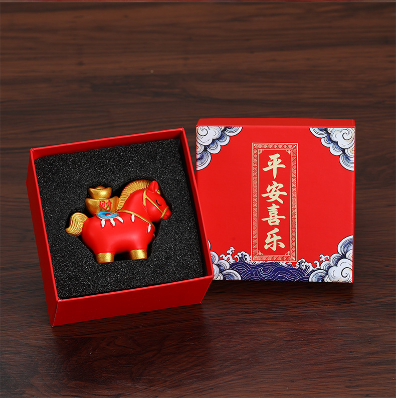 马上发财国潮马礼品套装马年吉祥物生肖摆件创意工艺品伴手礼新年礼物送礼佳品详情11