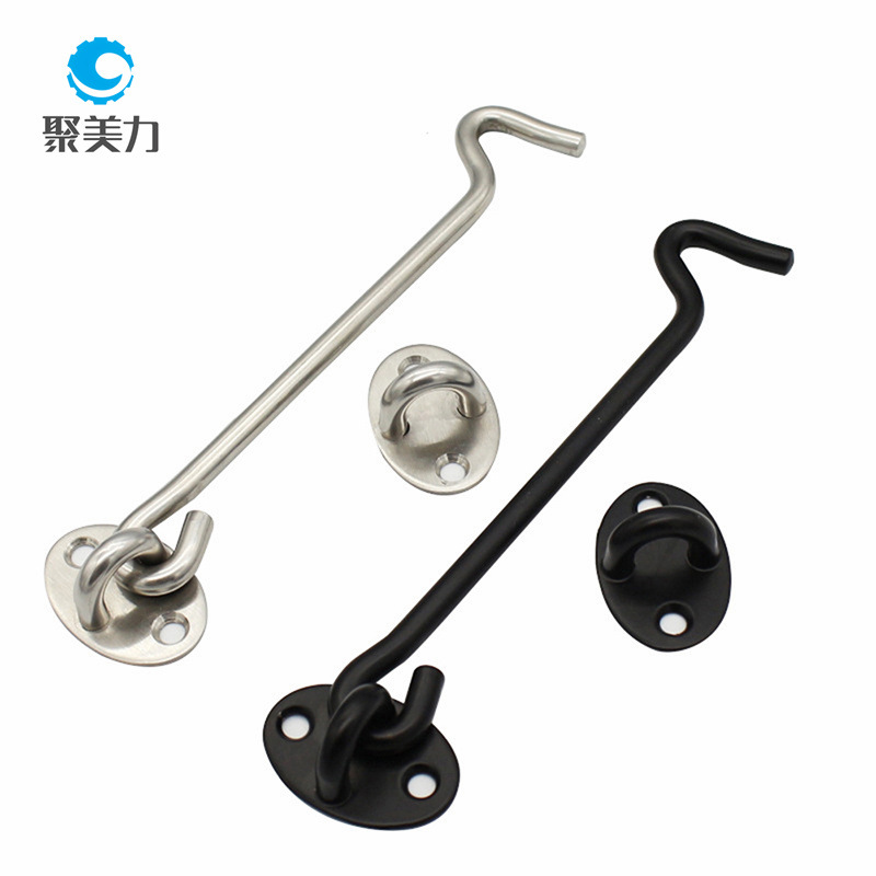 加厚不锈钢风钩黑色老式窗钩配件门窗挂钩扎钩搭钩风勾