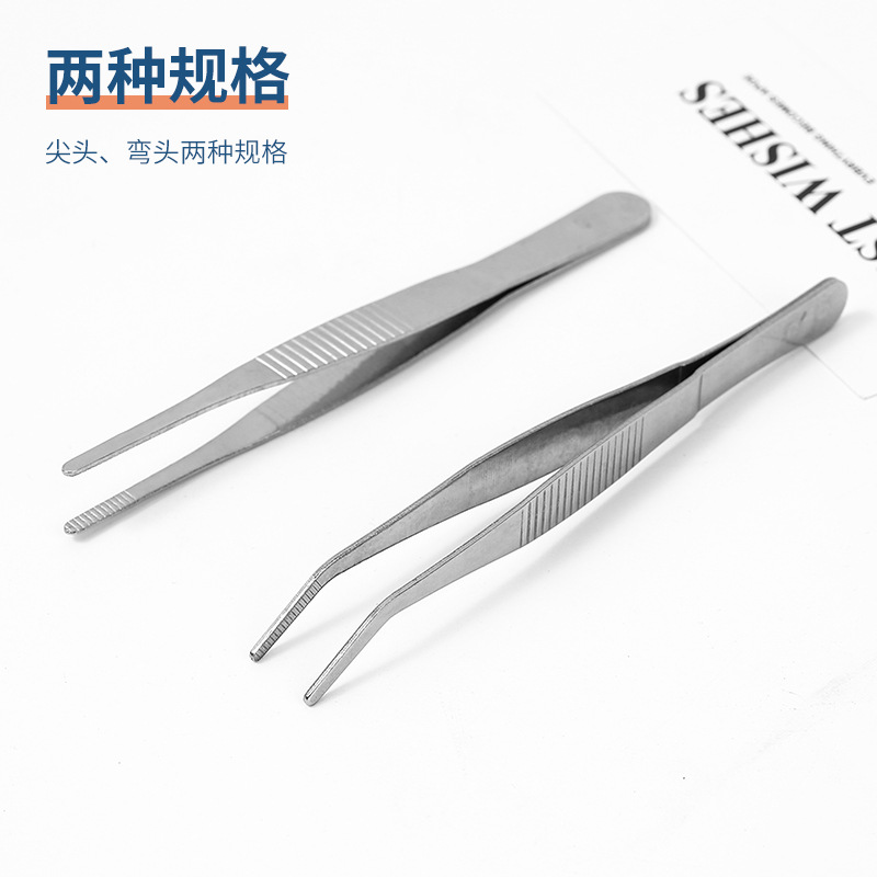 Thickened stainless steel tweezers with toothed non-slip round head tweezers grab scorpion clips reptile feeding clips tweezers Application Scenario