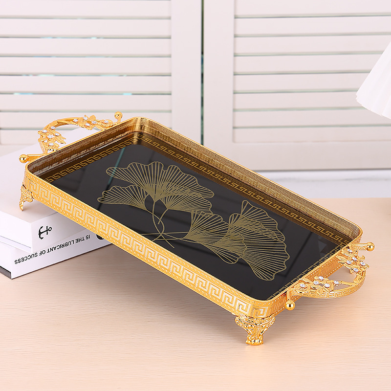 European Iron Art High-Grade Fruit Tray Home Living Room Coffee Table Candy Snacks Nuts Placed Tray Cake Dessert Table details Picture