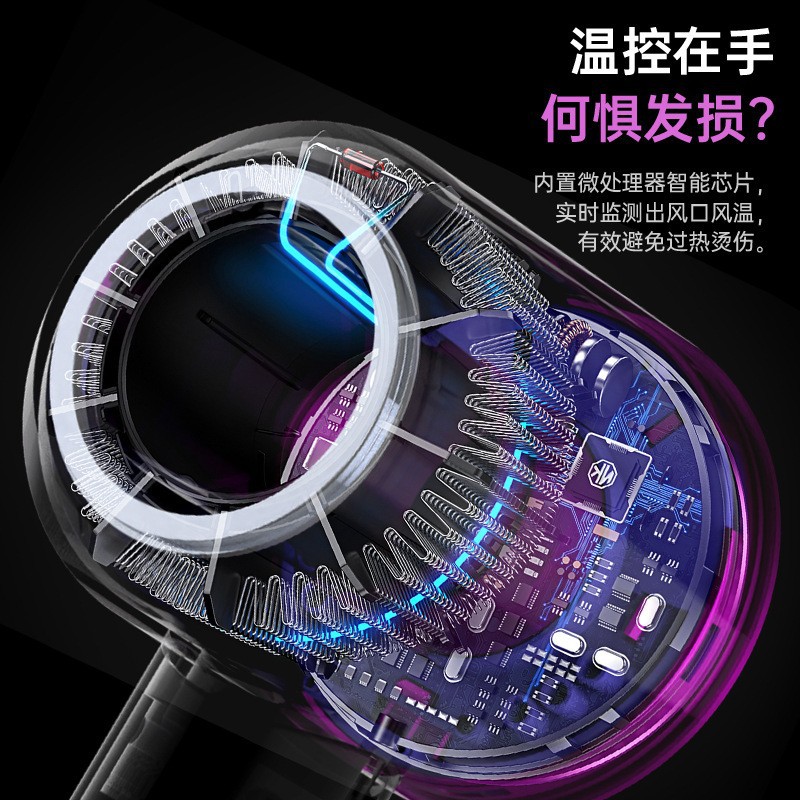 新款跨境无叶吹风机家用宿舍蓝光恒温护发大功率冷热风静音吹风筒详情图4