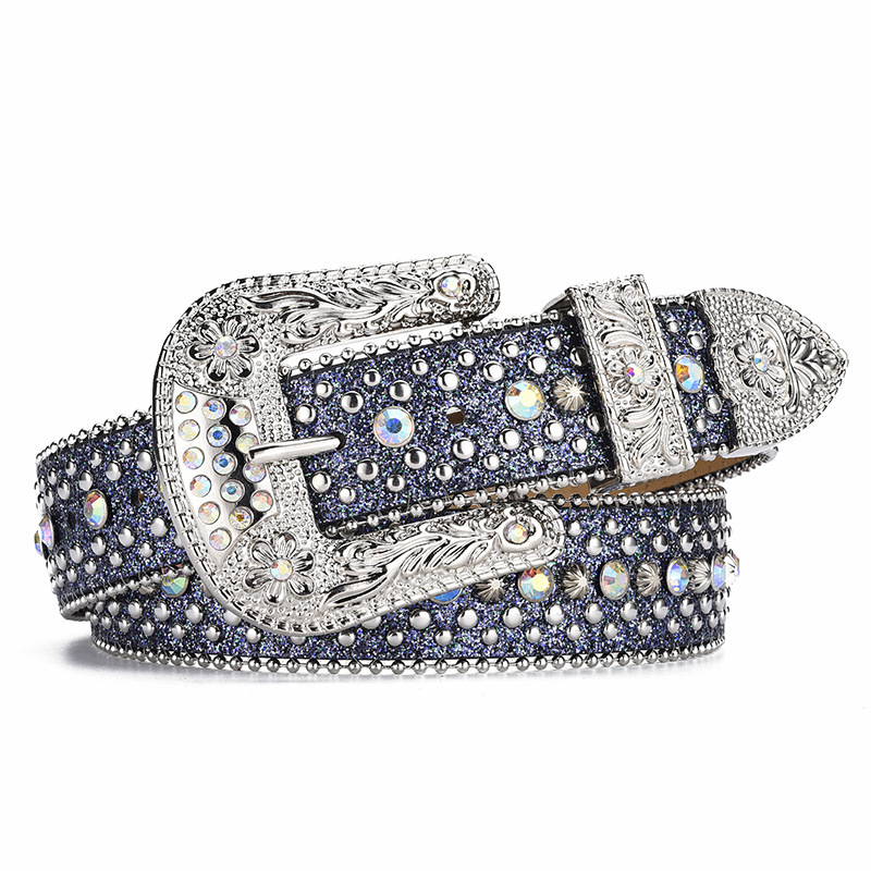 Rhinestone Belt Women Y2k Wind Wide Belt Decorated European And American Fashion Personality Diamond-Encrusted Jeans With A Sense Of Matching Design Item Picture