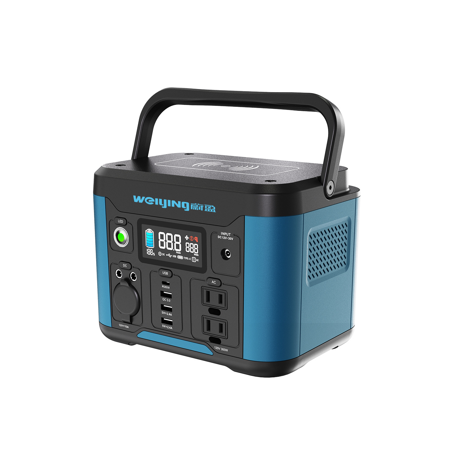 300W outdoor energy storage power Large capacity portable energy storage power supply lithium iron phosphate emergency