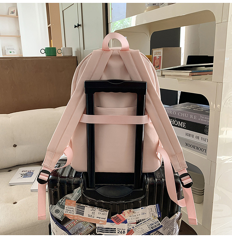 书包女ins 小清新高中生双肩包女纯色少女旅行背包男耐磨休闲背包详情43