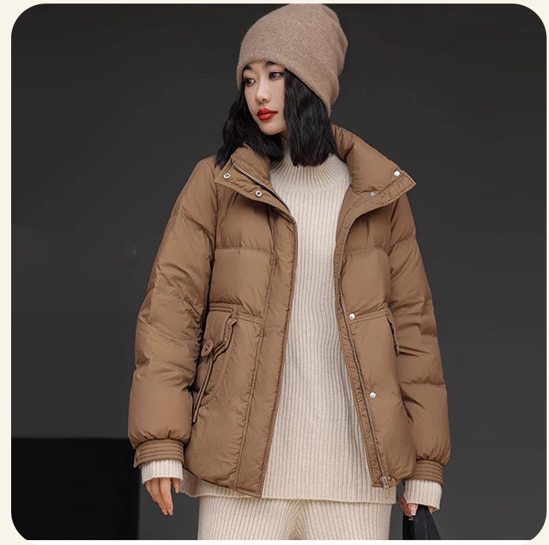 Down jacket for women 2025 Short winter coat, high-end Korean style fashionable white duck down jacket for women pic 10